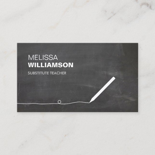 Chalkboard Teacher, Educator Business Card (Front)