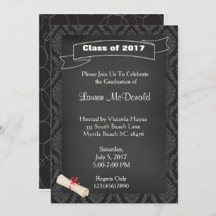 Chalkboard Teacher Graduation Invitation