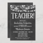 Chalkboard Teacher Graduation Party Invitation (Front/Back)