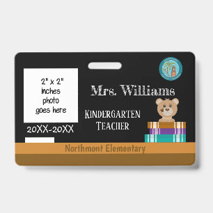 Chalkboard Teacher ID Badge with District Seal