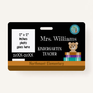 Chalkboard Teacher ID Badge with District Seal