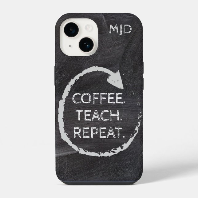 Chalkboard Teacher Inspired Monogram  Iphone Case (Back)