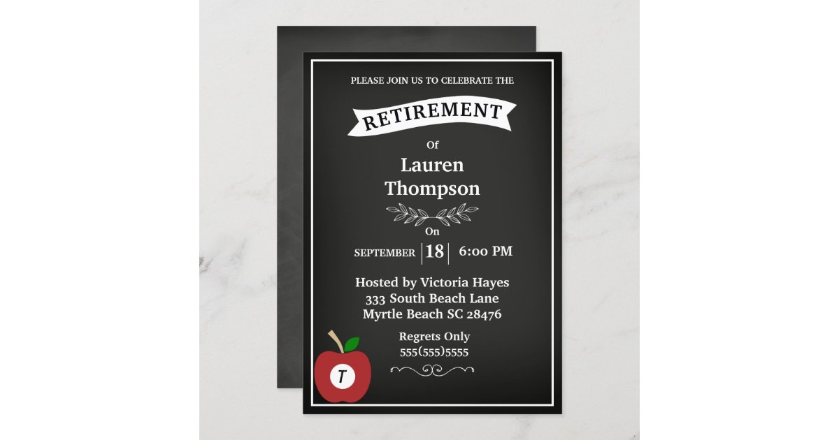 Chalkboard Teacher Retirement Invitation | Zazzle