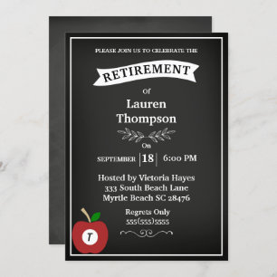 Chalkboard Teacher Retirement Invitation