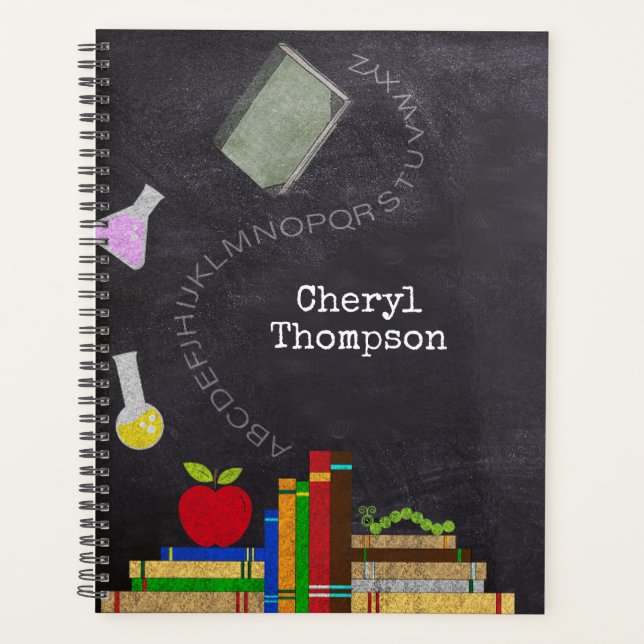 Chalkboard Teachers Custom   Planner (Front)