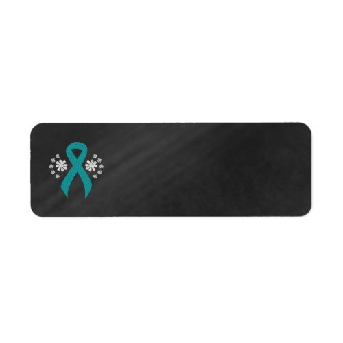 Chalkboard Teal Ribbon Label