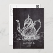 Chalkboard teapot Alice in Wonderland tea party Postcard (Front/Back)