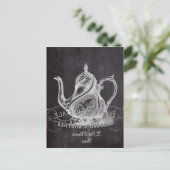 Chalkboard teapot Alice in Wonderland tea party Postcard (Standing Front)