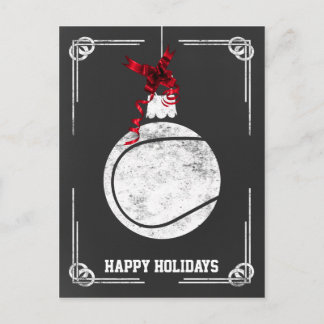 chalkboard tennis player Christmas Cards