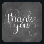 Chalkboard Thank You Calligraphy Sticker<br><div class="desc">A black and white sticker for all your wedding needs.  Customizable!  See matching stamps,  etc.</div>