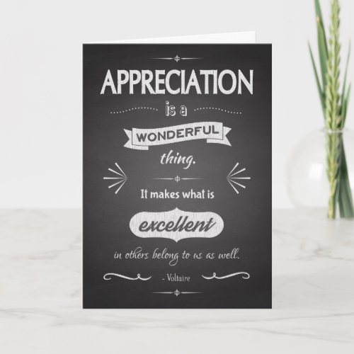 Chalkboard Thank You Card with Appreciation Quote