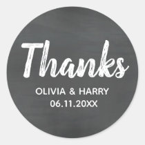 Chalkboard Thank You Classic Round Sticker