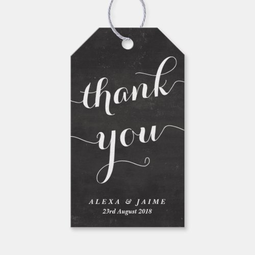 Chalkboard Thank You Cute Modern Calligraphy Gift Tags