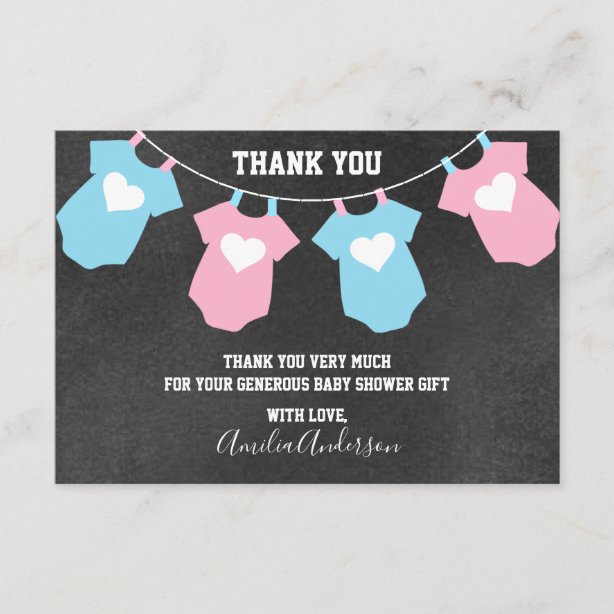 Gender Reveal Thank You Ts On Zazzle