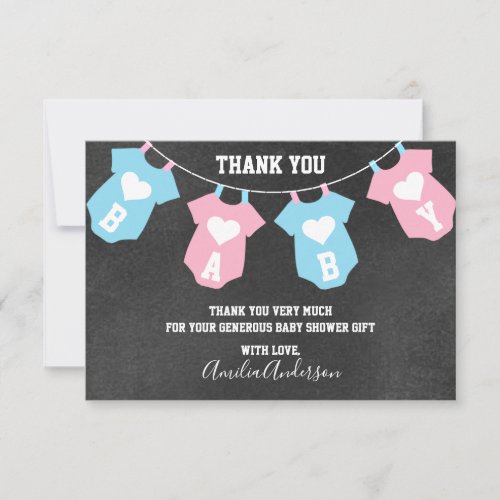 Chalkboard THANK YOU Gender Reveal baby shower