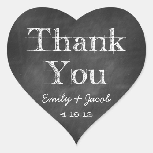 Chalkboard Thank You Heart Favor Tags