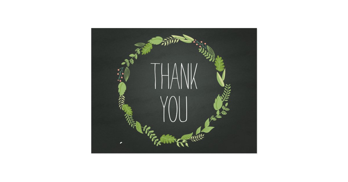 Chalkboard Thank You Post Card | Zazzle.com