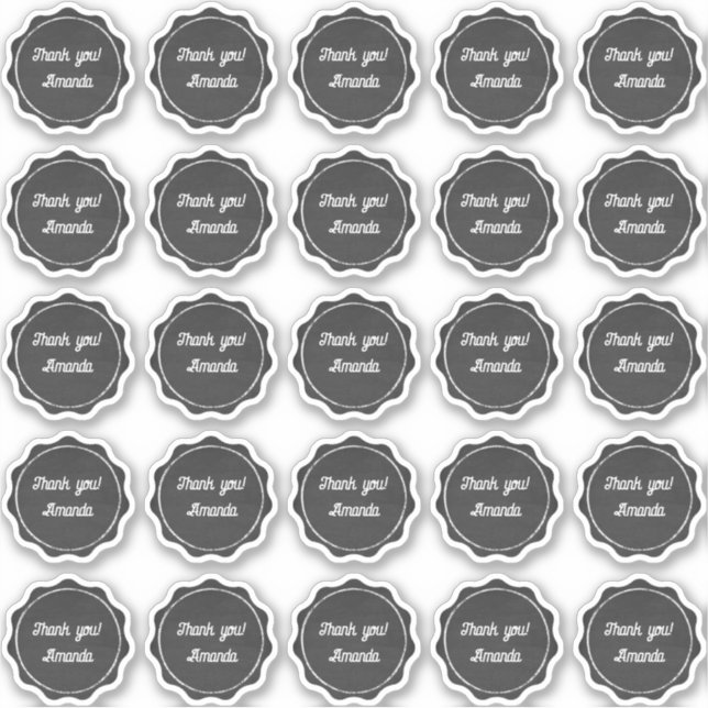 Chalkboard thank you with name labels (Front)