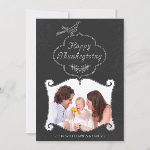Chalkboard Thanksgiving Photo Card
