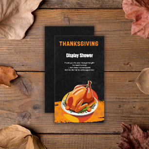 Chalkboard Thanksgiving Roasted Turkey Baby Shower Enclosure Card