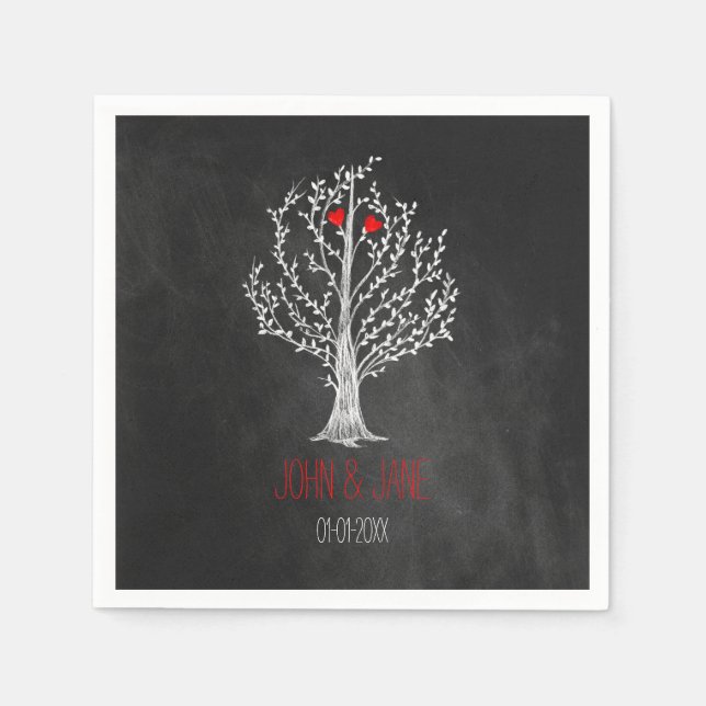 Chalkboard theme paper napkins (Front)