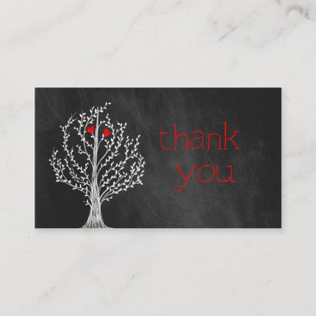 Chalkboard Theme Thank You Business Card (Front)
