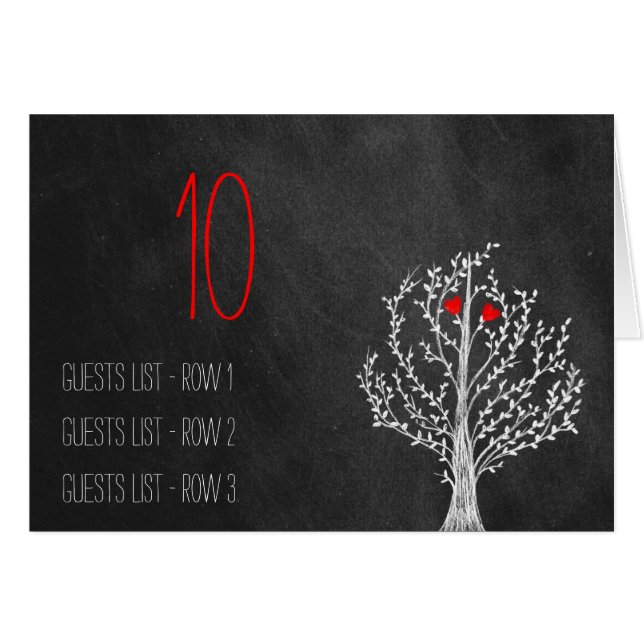 Chalkboard theme Wedding Table Placeholder (Front Horizontal)