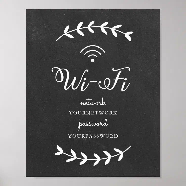 Chalkboard themed Wifi Sign | Zazzle