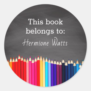 Chalkboard This Book Belongs to Pencils Bookplate