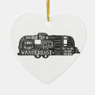 Chalkboard Trailer Ceramic Ornament
