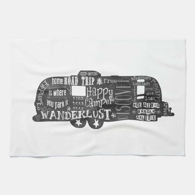 Chalkboard Trailer Kitchen Towel (Horizontal)
