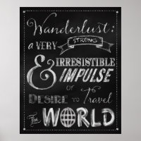 Chalkboard travel quote original art poster