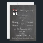 Chalkboard trendy funny Santa cat couple wedding Invitation<br><div class="desc">Chalkboard  trendy funny Santa cat couple wedding invitation.</div>