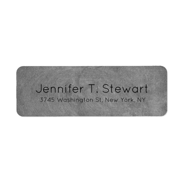 Chalkboard Trendy Modern Professional Elegant Grey Label (Front)
