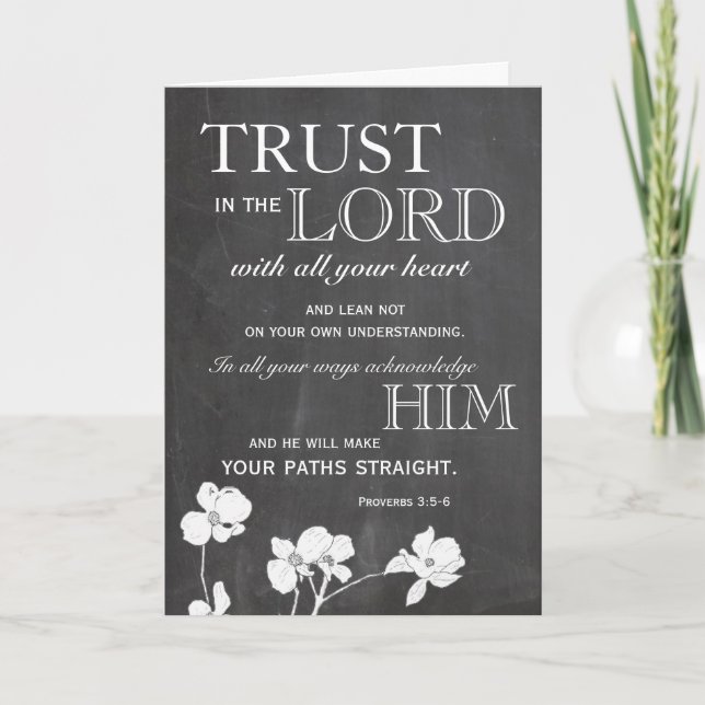Chalkboard Trust in the Lord Encouragement Card (Front)