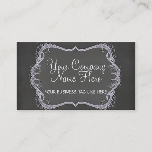 Customizable Chalkboard Typographic Leaf Swirl Modern Business Business Cards