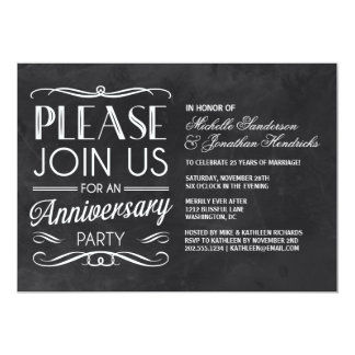 Chalkboard Typography | Anniversary Party Invite