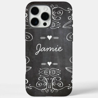 Chalkboard Typography Art iPhone 16 Pro Max Case