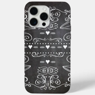 Chalkboard Typography Art iPhone 15 Pro Max Case