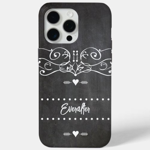 Chalkboard Typography Art iPhone 15 Pro Max Case