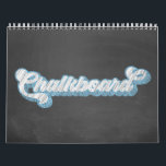 Chalkboard Typography Calendar<br><div class="desc">Chalkboard Typography months with a 70s bubble script font with patterned colored shadows. Each month has a different color and pattern. Text only. Personalize this by picking the holidays and years.</div>