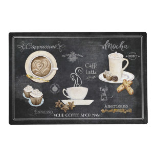 Chalkboard Typography Coffee Shop Cupcake Desserts Placemat