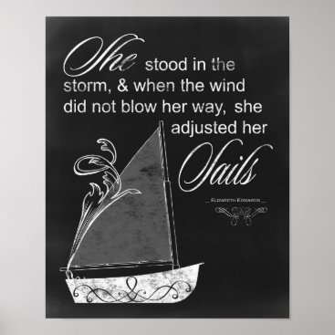 Chalkboard Typography Courage Inspirational Print