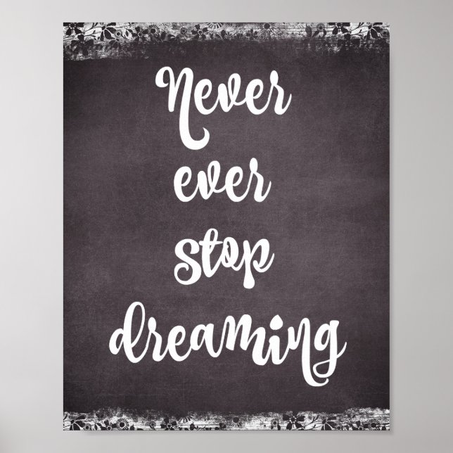 Chalkboard Typography: Dream Quote Poster (Front)