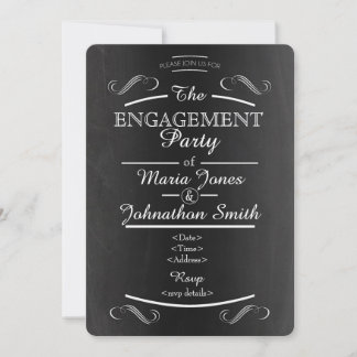 Chalkboard typography engagement invitation