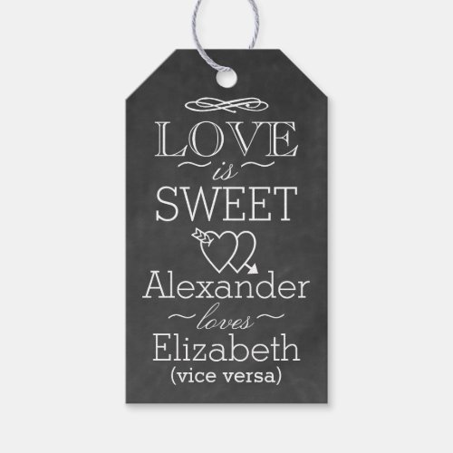 Chalkboard Typography Favor Tag  Love Is Sweet