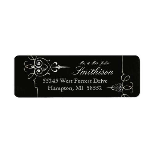 Chalkboard Typography Modern Wedding Address Label