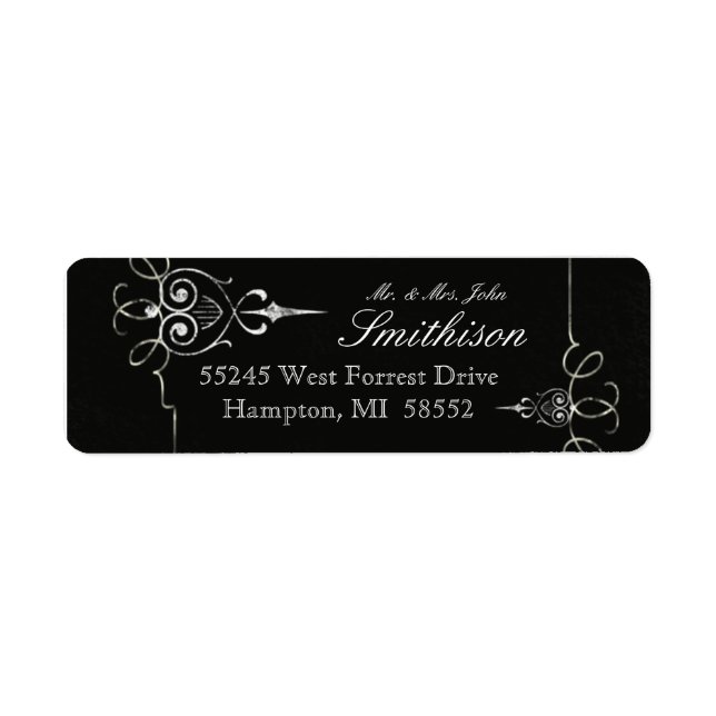 Chalkboard Typography Modern Wedding Address Label (Front)