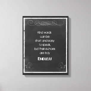 Chalkboard Typography Quote on Using Kind Words Canvas Print