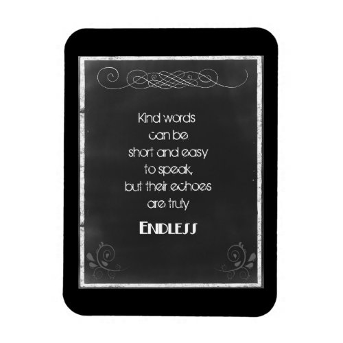 Chalkboard Typography Quote on Using Kind Words Magnet